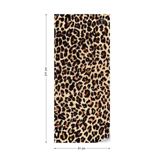 Peinture murale Léopard | PORTE - 211cm x 90cm | Polaire 130g / m2
