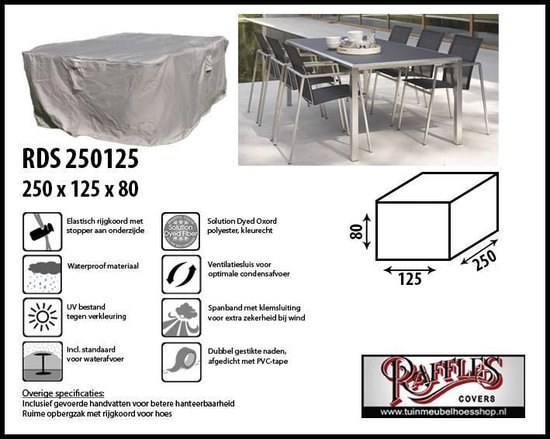 RDS250125 Tuinsethoes 250 x 125 H: 80 cm taupe | bol.com