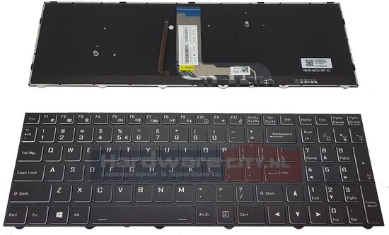 Foto: Rgb backlit keyboard geschikt voor clevo nb55tj1 us nl qwerty 