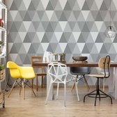 Fotobehang Modern Geometric Grey Triangle Pattern | VEL - 152.5cm x 104cm | 130gr/m2 Vlies