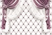 Fotobehang Pink Curtains | XL - 208cm x 146cm | 130g/m2 Vlies