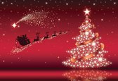 Fotobehang Christmas Tree  Santa Claus | XL - 208cm x 146cm | 130g/m2 Vlies