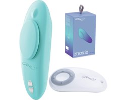 We-Vibe Moxie+ Panty Vibrator: Draagbare Vibrerende Clitorismassager voor Binnen en Buiten - Bediening via Afstandsbediening en Smartphone App, Seksspeeltje voor Koppels, Aqua