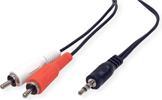 VALUE 3,5 mm (M) -naar-Cinch (2x M) kabel, 1,5m