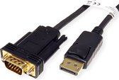 ROLINE DisplayPort VGA kabel, DP M - VGA M, zwart, 2 m