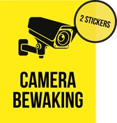Pictogram/ sticker | "Camerabewaking" | CCTV | Beveiliging | Videobewaking | Diefstal verhinderen | Preventie | Geel | Opvallend | 2 stuks