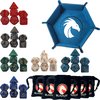 Afbeelding van het spelletje Blazium - 6 DnD dice sets - Full Pearl Series + Dice Tray - Incl. velvet bewaarzakjes - 42 stuks - Dungeons and Dragons dobbelstenen