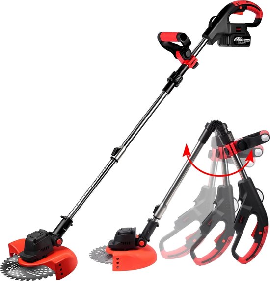 X COTEC Grastrimmer Met Accu, 21 V 2 Accu's, 4 In 1 Elektrische Bosmaaier Bosmaaier Soorten Messen 90 Graden Draaibare Kop Voor Gazon En Tuin 1977166916