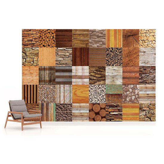 Papier peint Texture de pierre de bois | XXXL - 416 cm x 254 cm | Polaire 130g / m2