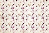 Fotobehang Flowers Pattern Pink | XL - 208cm x 146cm | 130g/m2 Vlies