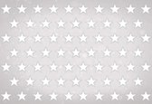 Fotobehang Stars Pattern Grey Silver | XXL - 206cm x 275cm | 130g/m2 Vlies