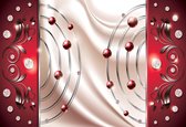 Fotobehang Red Diamond Abstract Modern | DEUR - 211cm x 90cm | 130g/m2 Vlies