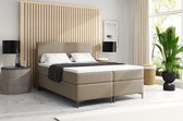 Meuba Home - Atlanta Boxspring - Beige - 160x200 - Stof - Met topper 8cm