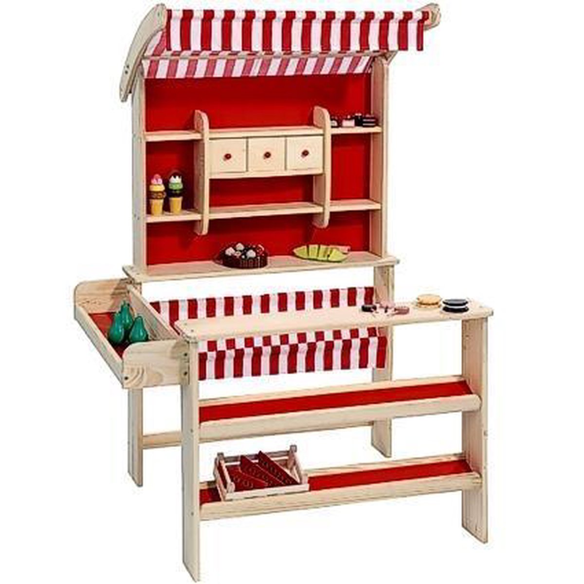 Playwood - Houten winkel rood Speelgoed winkeltje | bol.com