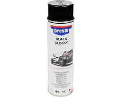 Presto Verf spuitbus - zwart glans - sneldrogend - 500 ml