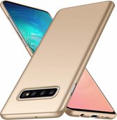 Ultra thin Samsung Galaxy S10 case + gratis glazen Screenprotector - goud