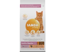 3x Iams Cat adult Sensitive Digestion Turkey 3 kg