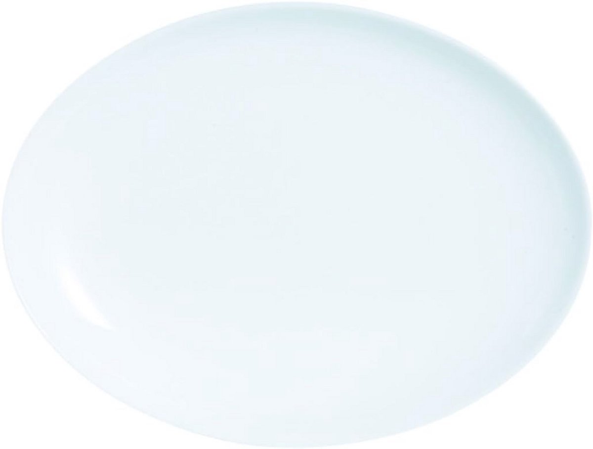 Ovale serveerschaal 33x25CM van gehard glas - Wit