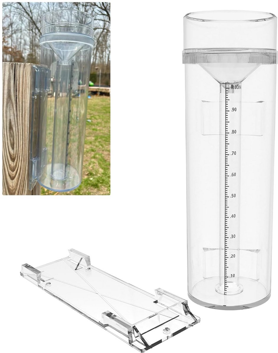 Professionele Outdoor Regen- en Sneeuwmeter van Hitte- en UV-bestendig Polycarbonaat - Nauwkeurige Weerregistratie voor Tuin en Landschap
