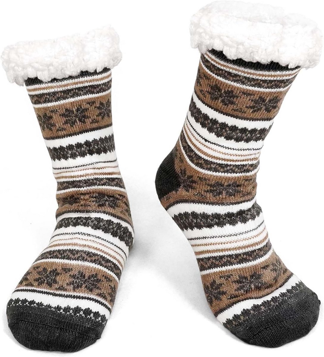 Warme Heren Winter Sokken - Antislip Pantoffelsokken - Dikke Fleece Thermische Sokken