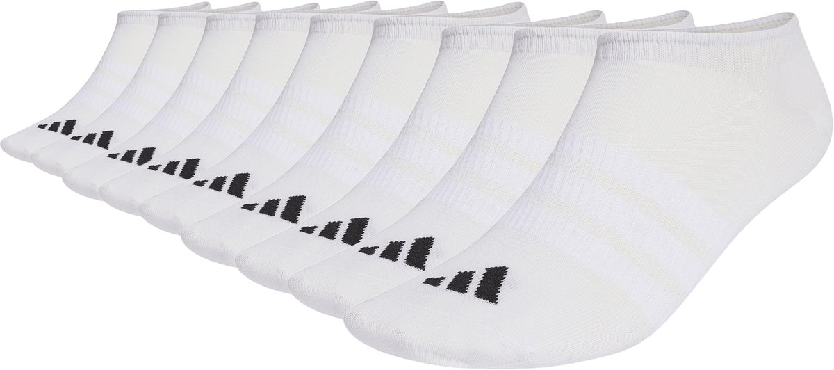 9 pairs of adidas THIN&LIGHT SPORTSWEAR NO SHOW SOCKS Wit