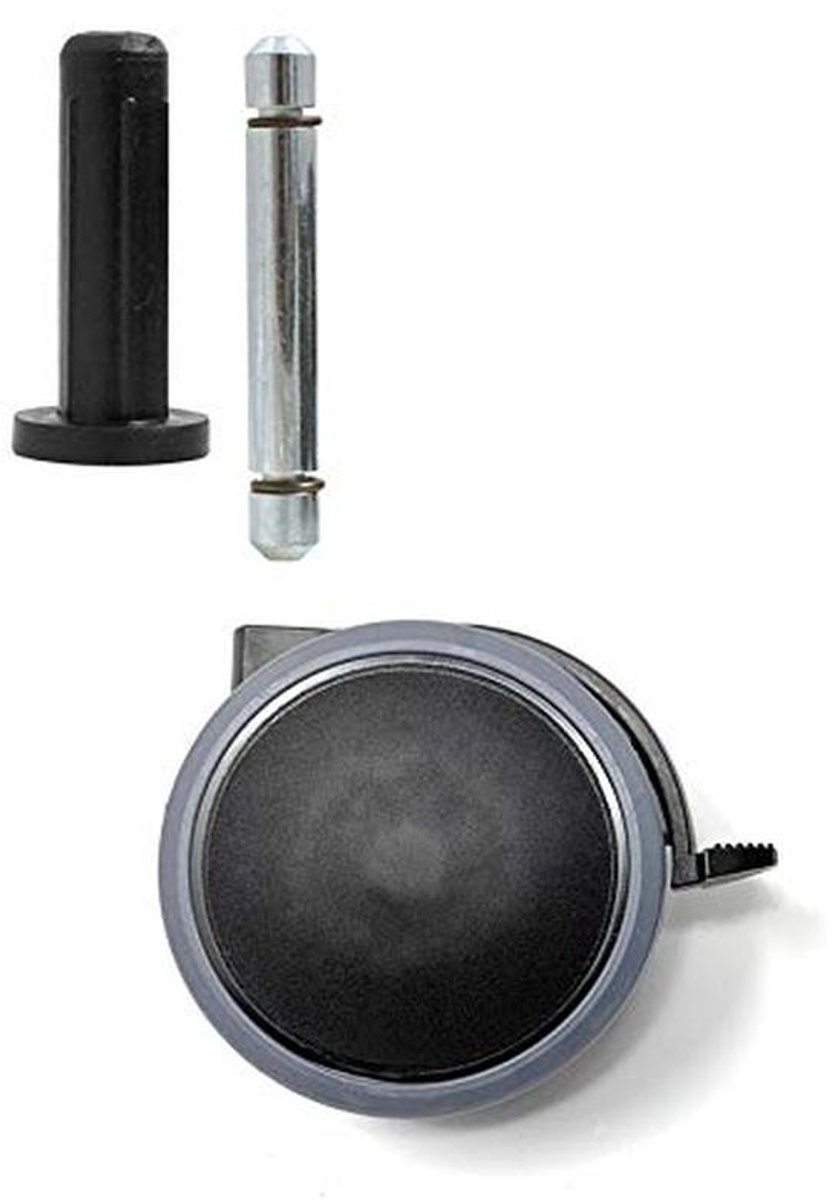 Set van 4 universele meubelwielen met rem en vloerbescherming - 63 mm rol - 30 kg capaciteit per rol