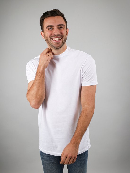 Adapté - T-Shirt Obra Col Rond Haut Wit 6-Pack - Homme - Taille XL - Coupe Regular