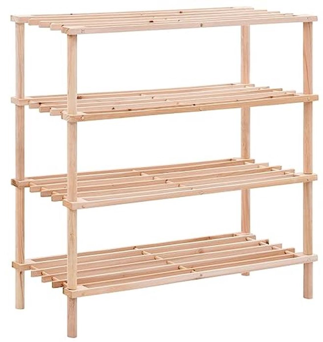 Houten Schoenenrek voor 4 Laagjes - Sterk en Duurzaam