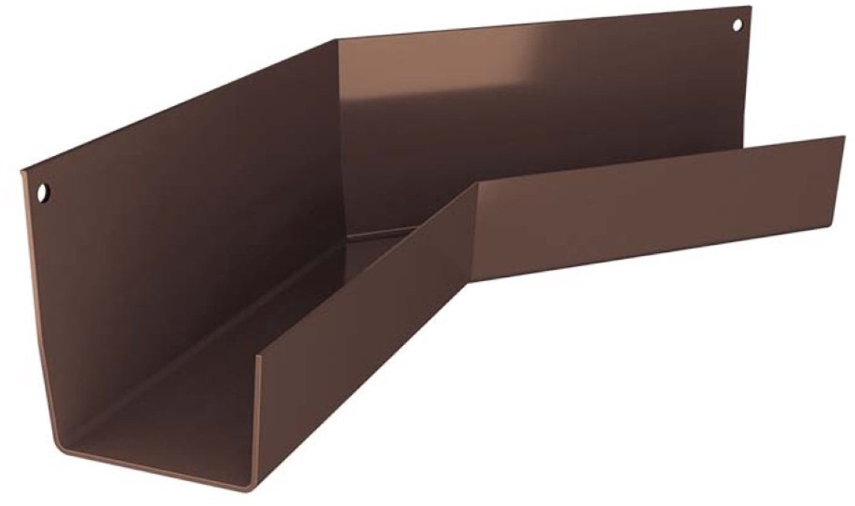 Renoplast® RK65 aluminium goothoek, binnenhoek 135° Bruin, dakgoot regenwatergoot dakafvoer plaatmetaal profielen, tuinhuis carport terras balkon insteekgoot, dakgoot