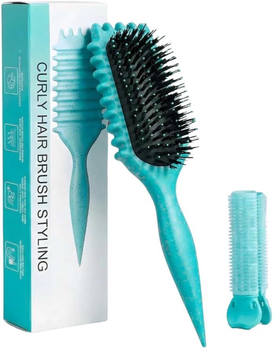 Krulborstel Set met 2 Stuks en Haarclip - Ideaal voor Alle Haartypes
