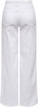 Achterkant van een witte high waist wide-leg jeans, gedragen door een model.
