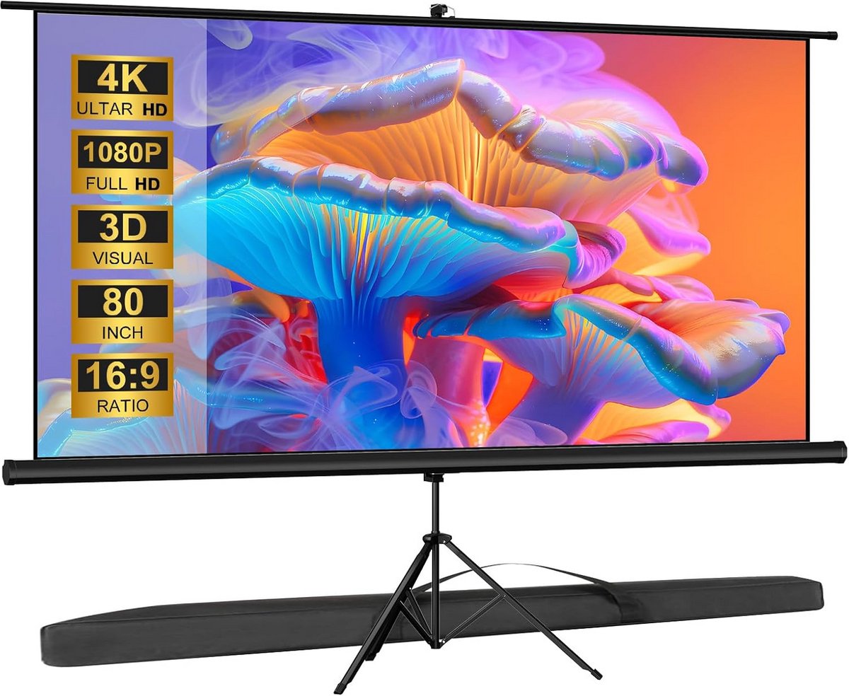 80 Inch Draagbaar Buitenprojectorscherm met Standaard - Ideaal voor Thuisbioscoop en Feestjes