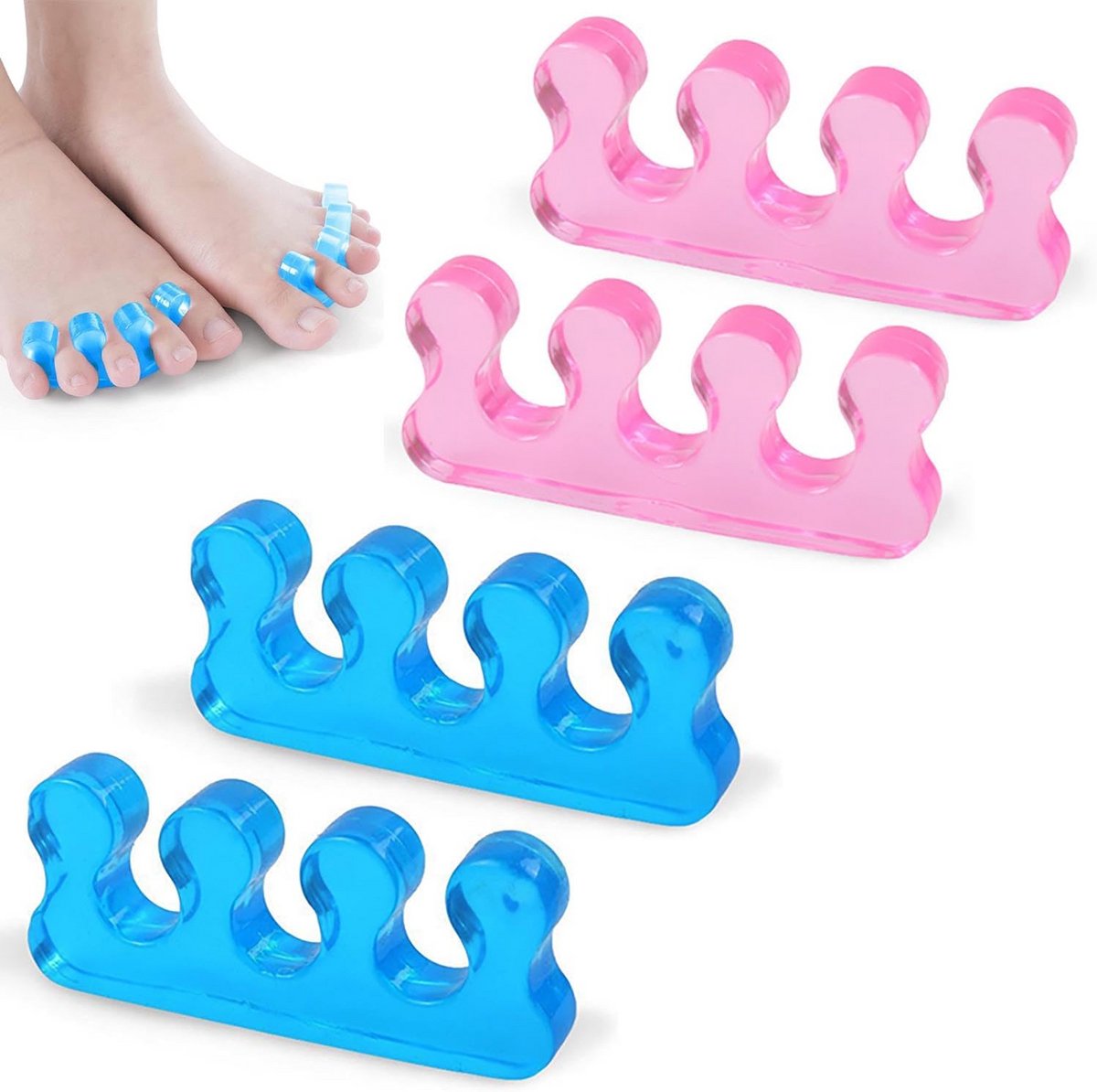 Verstelbare Teen Spreiders voor Pedicure en Nagellak - Set van 4 Stuks