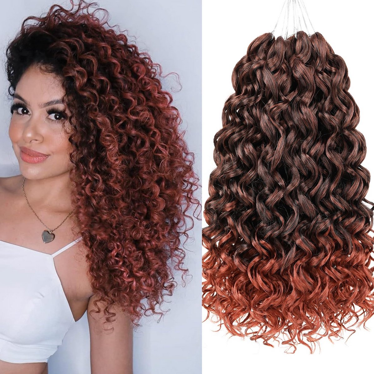 8 Stuks Korte Beach Curl Crochet Vlechtaccessoire 14 Inch - Watergolf Synthetisch Haar
