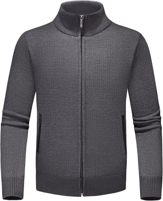Moncler Grofgebreid vest met opstaande kraag • Antraciet • de Bijenkorf