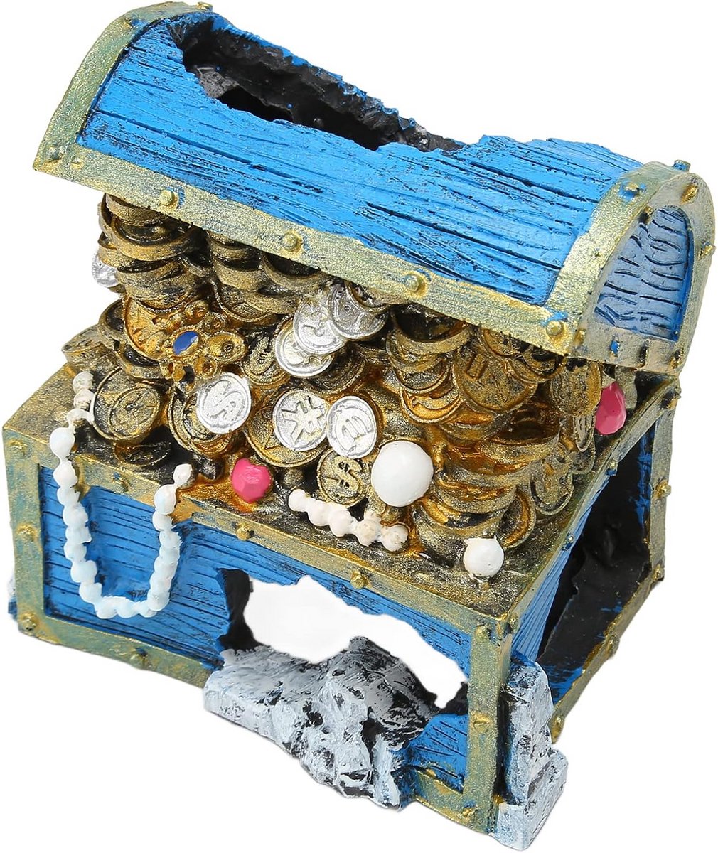 Decoratieve Schatkist voor Aquarium - Onderwater Ornament met Juwelen voor Vissen