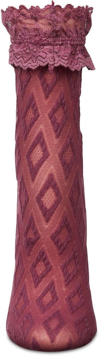 Memoi Dames enkelsokken 3-Diamondsional Anklet - 2 Paar, Cloud Burst / Tulipwood - Maat One Size