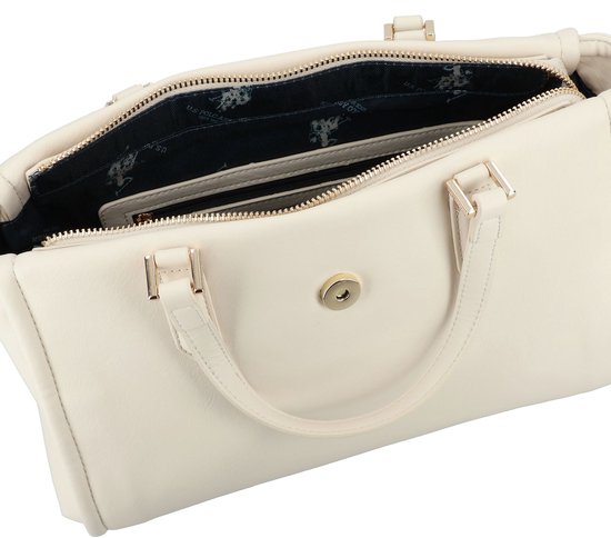 U.S. POLO ASSN. Sac à épaule bandoulière Sac à main Jodhpur Double Handle Bag Ivory Écru