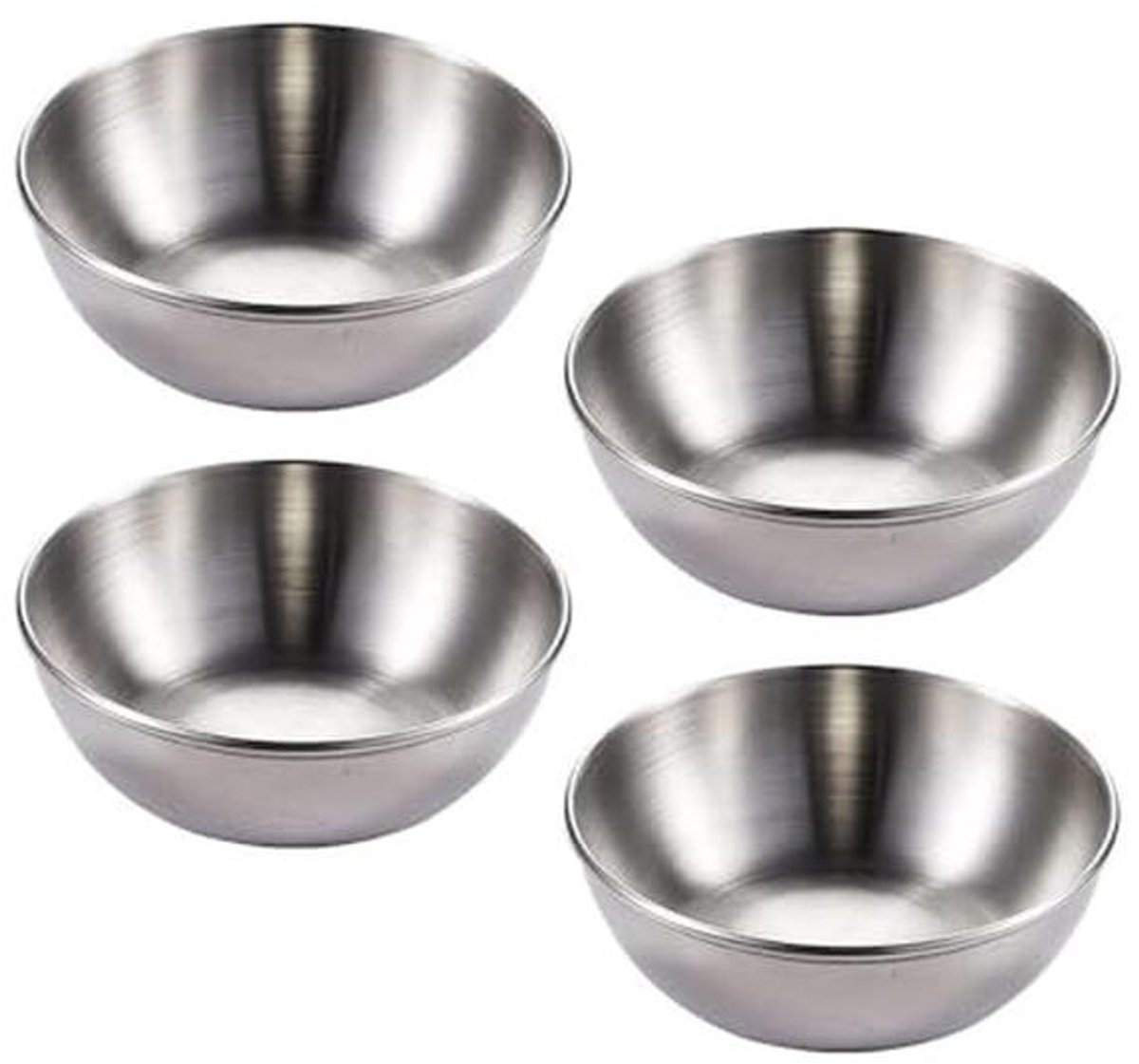 Roestvrijstalen Mini Snack- en Sauskommen - Set van 4
