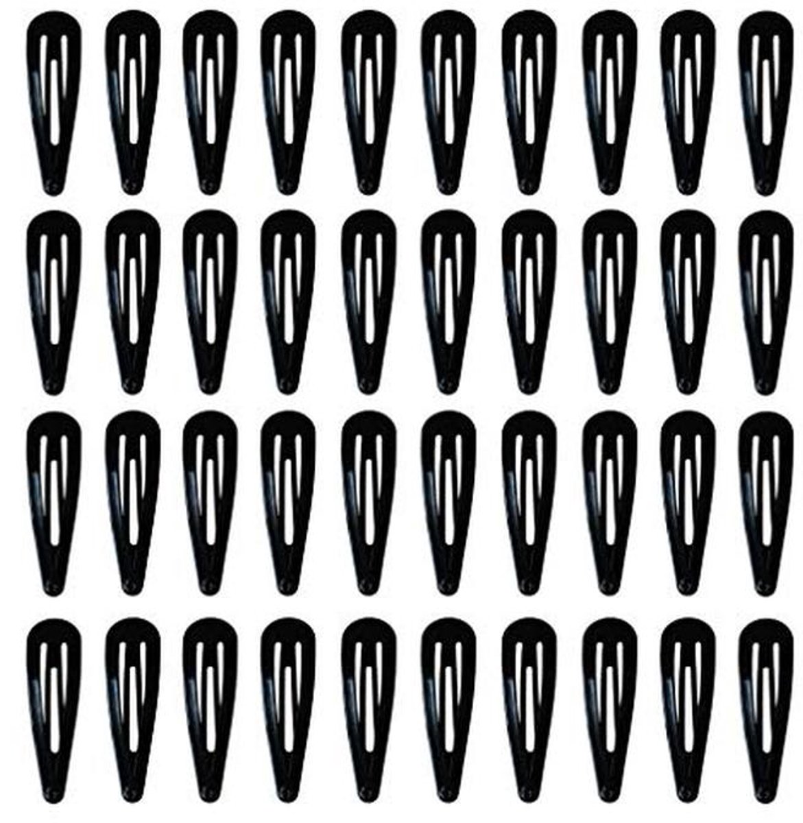 40 Stuks Zwarte 2 Inch Haarclips voor Vrouwen - Metalen Snap Barrettes Accessoires