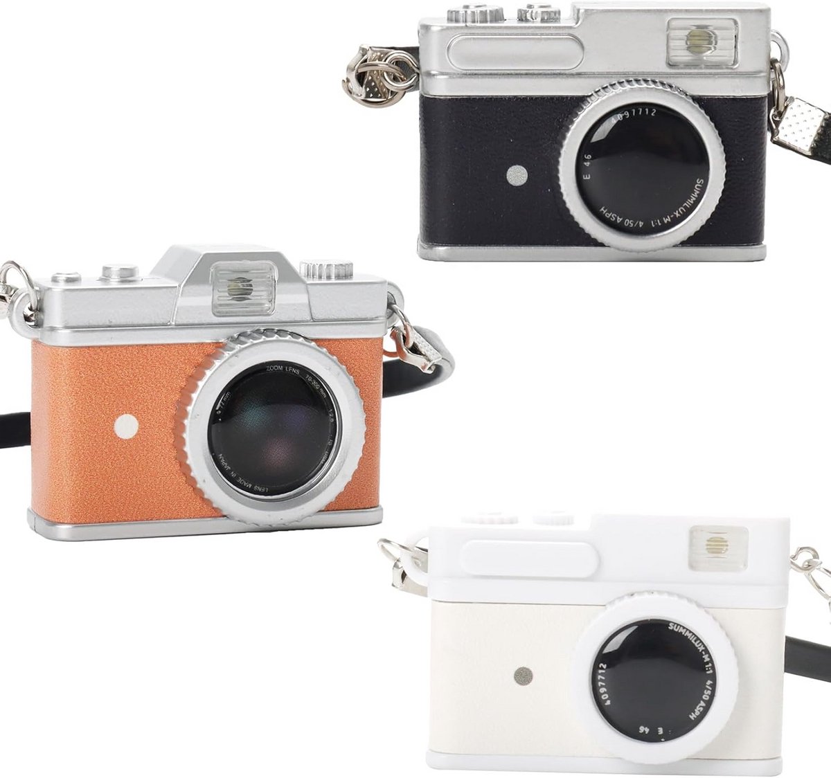 Set van 3 Kleurrijke Miniatuur Camera's voor Diorama's en Poppenhuizen