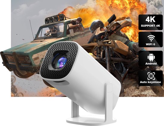 Smart Mini Beamer S40 720p 4K-ondersteuning Android 14 WiFi 6 Bluetooth 5.4 HDMI USB ingebouwde speaker