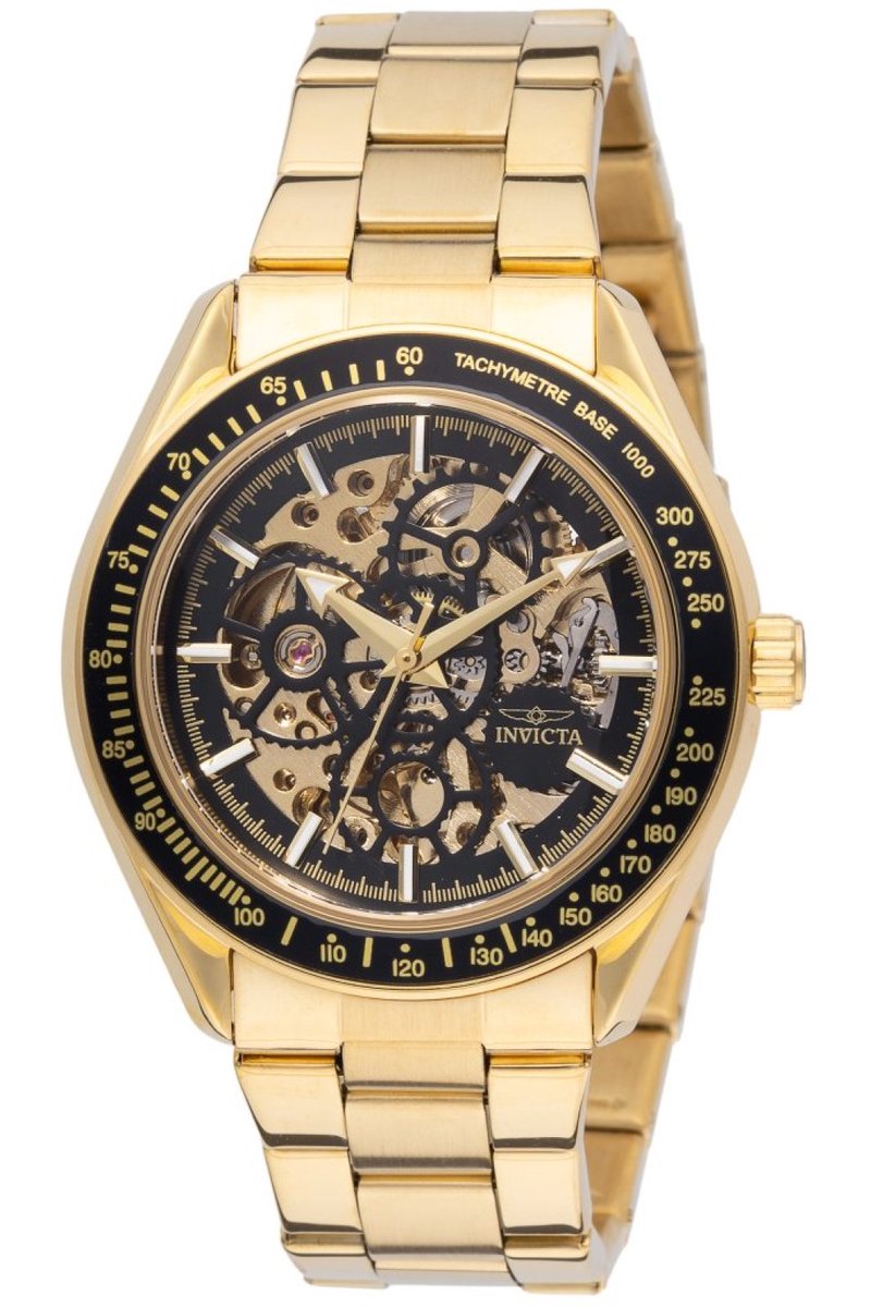 Invicta Objet D Art 49502 Heren Horloge - Waterdicht - Analoog - Automatisch Uurwerk - Roestvrij Staal met zwarte Wijzerplaat - 47mm