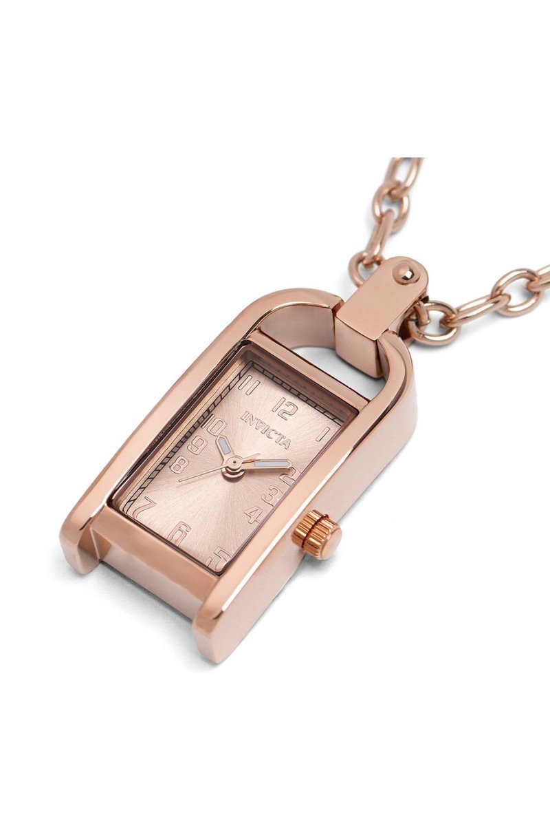 Invicta Mini - Necklace 49936 Dames Horloge - Waterdicht - Analoog - Quartz Uurwerk - Roestvrij Staal met rosegouden Wijzerplaat - 17mm