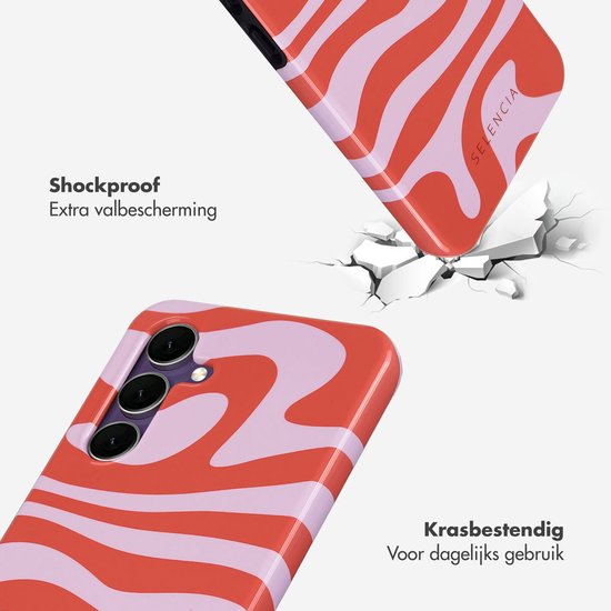 Selencia Coque pour Samsung Galaxy S24 FE - Selencia Vivid Backcover - Dream Swirl Pink