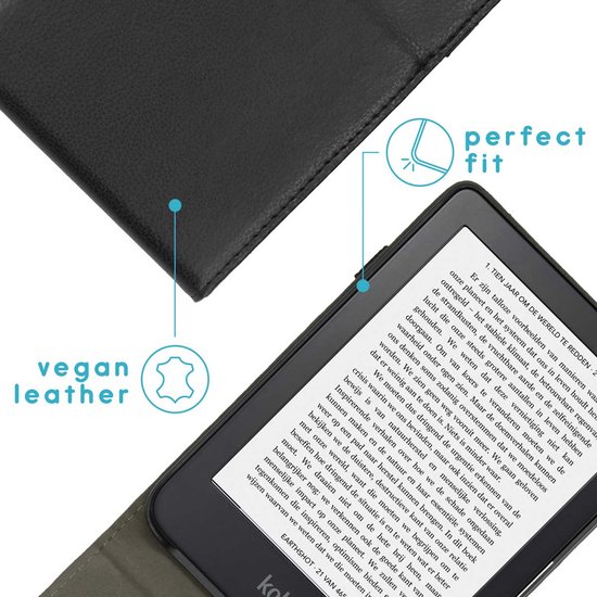 Hoesje geschikt voor Kobo Clara 2E E-reader - iMoshion Stand Flipcase - Ook geschikt voor Tolino Shine 4 - Zwart van iMoshion — afbeelding 2