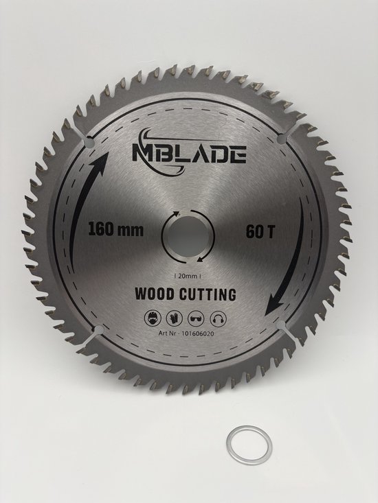 Lame de scie circulaire TCT 160x20x60T – Lame de scie pour le travail du bois, coupes nettes et sans éclats