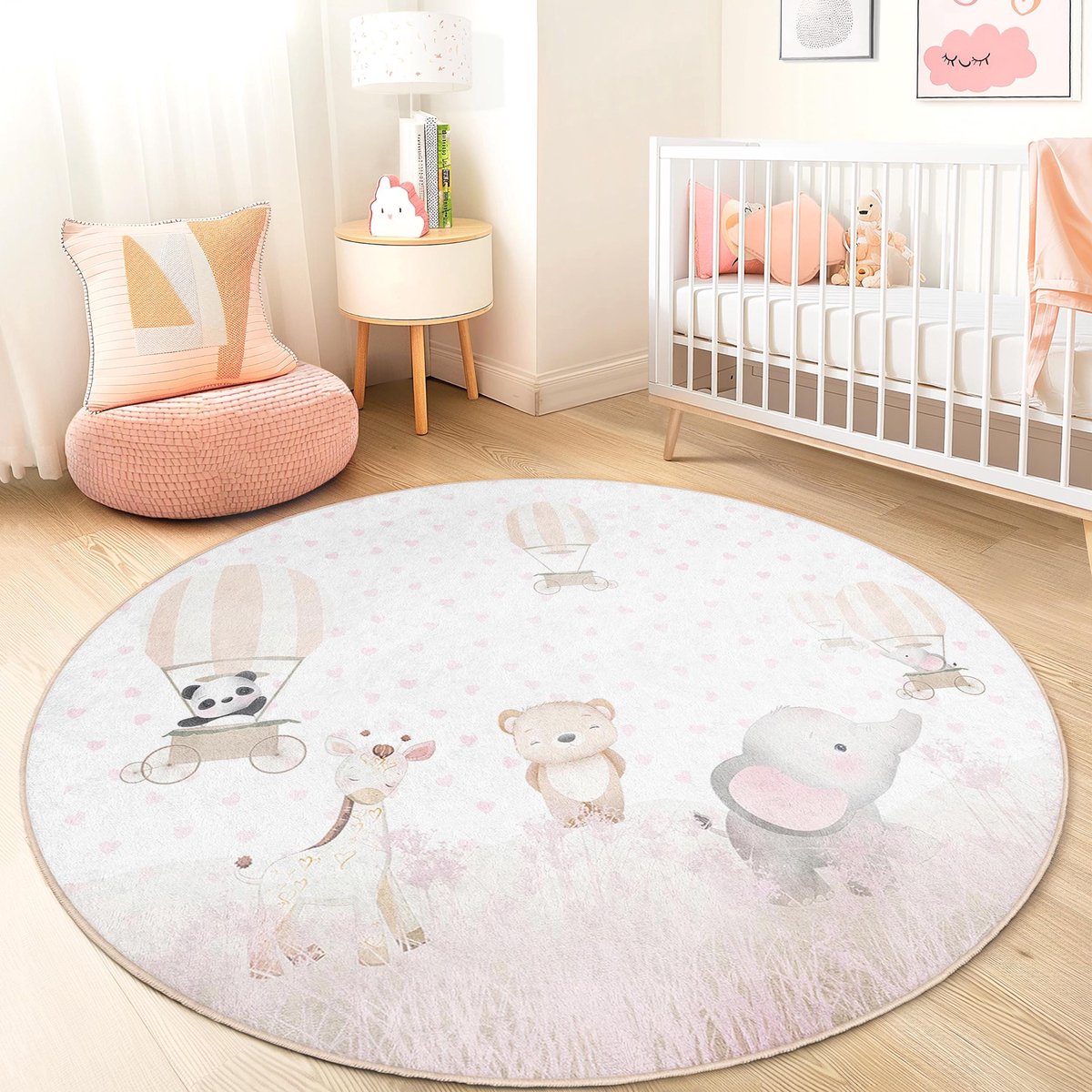 Mila Home - Kindertapijt Rond - Vloerkleed Kinderkamer Tapijt - Speeltapijt - Wasbaar - Antislip - OEKO-TEX Gecertificeerd - 732 1