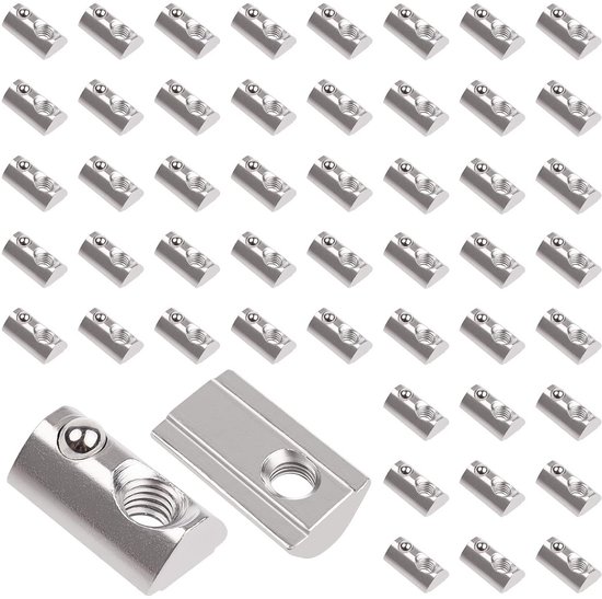 50 Stuks T-Groefstenen M6 met Zentringskogel voor 30 Serie Aluminium
