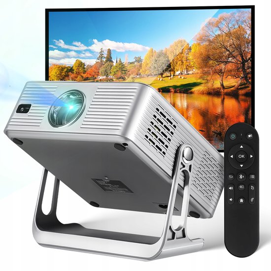 Slimme Android Projector - 4K Full HD Smart TV Projector met WiFi & Bluetooth - Autofocus, LED Lamp - Home Cinema voor aan de Muur